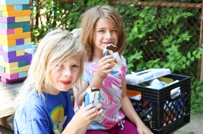 campers eating ice cream
