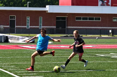 Kids playing soccer